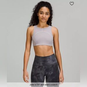 Lululemon Tough Train high neck bra, mauve grey/light Sage, size 6
